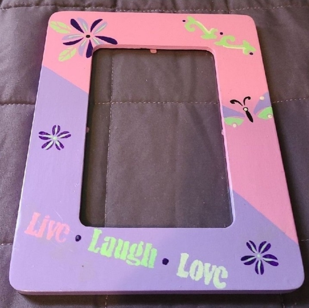 Handmade 6.5" x 8.5" 'Live • Laugh • Love' wooden picture frame